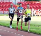 Nick Swinburn leads from Nick McCormick (Both Morpeth) and eventual winner Jonathan Cook (Woodford Green) in the Stan Long Mile, North East Grand Prix, Gateshead International Stadium. Photo: David T. Hewitson/Sports for All Pics